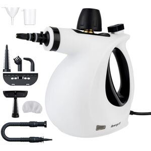 Ibergrif Limpiador de Vapor Portátil, Limpiador de Mano 1050W con 9 Accesorios, 3 Bar Alta Pressione, Sin Productos Químicos, para Sofás, Cocina, Juntas y Ventanas, 350ml, Blanco Ibergrif Limpiador de Vapor Portátil, Limpiador de Mano 1050W con 9 Accesorios, 3 Bar Alta Pressione, Sin Productos Químicos, para Sofás, Cocina, Juntas y Ventanas, 350ml, Blanco