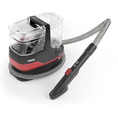Princess Limpiador de Manchas con Función de Vapor, 1800 W, 4 Modos de Limpieza, 13 Accesorios, Manguera Flexible y Succión de Agua, Princess Limpiador de Manchas con Función de Vapor, 1800 W, 4 Modos de Limpieza, 13 Accesorios, Manguera Flexible y Succión de Agua,