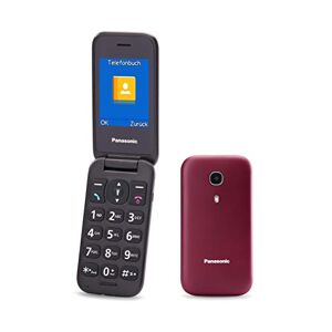 Panasonic KX-TU400EXR - Teléfono Móvil Para Personas Mayores (Botón SOS, Pantalla color TFT 2.4", 450HRS en Reposo, 4HRS de Conversación, Linterna, Cámara, Bluetooth), color Burdeos