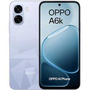Oppo A6k 4G Smartphone Libre con IA, 4GB RAM+256GB, Batería 6100 mAh, Pantalla LCD HD+ 120Hz, IP64, Cámara 50MP, Dual SIM, Versión Española Azul Oppo A6k 4G Smartphone Libre con IA, 4GB RAM+256GB, Batería 6100 mAh, Pantalla LCD HD+ 120Hz, IP64, Cámara 50MP, Dual SIM, Versión Española Azul