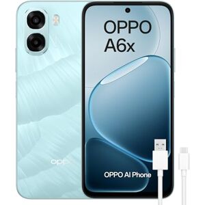 Oppo A6x 4G Smartphone Libre con IA, 4GB RAM+128GB, Batería 6100 mAh, Pantalla LCD HD+ 120Hz, IP64, Cámara 13MP, Dual SIM, Versión Española Azul Oppo A6x 4G Smartphone Libre con IA, 4GB RAM+128GB, Batería 6100 mAh, Pantalla LCD HD+ 120Hz, IP64, Cámara 13MP, Dual SIM, Versión Española Azul