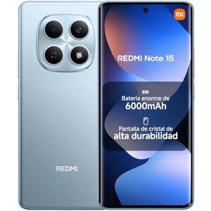 Xiaomi REDMI Note 15 Smartphone de 8+256GB, Pantalla AMOLED FHD+ de 6,77", MediaTek Helio G100-Ultra, cámara de 108MP, batería de 6000 mAh, Cargador no Incluido, Azul Glaciar (Versión ES) Xiaomi REDMI Note 15 Smartphone de 8+256GB, Pantalla AMOLED FHD+ de 6,77", MediaTek Helio G100-Ultra, cámara de 108MP, batería de 6000 mAh, Cargador no Incluido, Azul Glaciar (Versión ES)