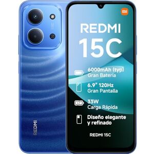 Xiaomi Redmi 15C Smartphone de 4+128GB, Cámara Dual con IA de 50 MP, Pantalla inmersiva de 6,9" 120 Hz, Potente procesador octacore, Carga rápida de 33W, Cargador no Incluido, Azul (Versión ES) Xiaomi Redmi 15C Smartphone de 4+128GB, Cámara Dual con IA de 50 MP, Pantalla inmersiva de 6,9" 120 Hz, Potente procesador octacore, Carga rápida de 33W, Cargador no Incluido, Azul (Versión ES)