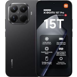Xiaomi 15T Pro Smartphone de 12+512GB, Lente óptica Leica Summilux, MediaTek Dimensity 9400+, Pantalla Eye Care de 6,83" 144 Hz, HyperCharge de 90W, Cargador no Incluido, Negro (Versión ES) Xiaomi 15T Pro Smartphone de 12+512GB, Lente óptica Leica Summilux, MediaTek Dimensity 9400+, Pantalla Eye Care de 6,83" 144 Hz, HyperCharge de 90W, Cargador no Incluido, Negro (Versión ES)