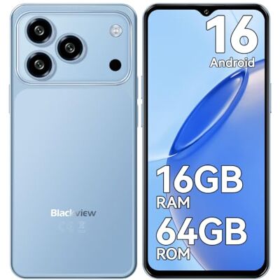 Blackview Wave 7C Telefonos Moviles Libres Android 16, 16GB+64GB, Azul 6.56" Teléfono Móvil, Batería 5000mAh Smartphone, Cámara 32MP+13MP, 4G Dual SIM, 3 Slot, Face ID, IP54, 3.5mm Jack, Type-C Blackview Wave 7C Telefonos Moviles Libres Android 16, 16GB+64GB, Azul 6.56" Teléfono Móvil, Batería 5000mAh Smartphone, Cámara 32MP+13MP, 4G Dual SIM, 3 Slot, Face ID, IP54, 3.5mm Jack, Type-C
