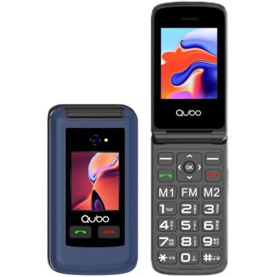 Qubo GSM Teléfono móvil para personas mayores, Flip Phone, teléfonos móviles, teclas grandes, volumen alto, función SOS, 2,4" + 1,77 contactos con imágenes, llamada rápida, móvil para personas Qubo GSM Teléfono móvil para personas mayores, Flip Phone, teléfonos móviles, teclas grandes, volumen alto, función SOS, 2,4" + 1,77 contactos con imágenes, llamada rápida, móvil para personas