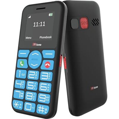 TTfone TT190 Teléfono móvil de emergencia con teclas grandes para personas mayores Teléfono barato simple Prepago (Vodafone PAYG) TTfone TT190 Teléfono móvil de emergencia con teclas grandes para personas mayores Teléfono barato simple Prepago (Vodafone PAYG)