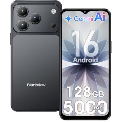 Blackview Wave 7C Smartphone Libre con AI, Android 16, 16GB+128GB/1TB AI Teléfono Móvil, 6.56" HD+, 5000mAh Teléfonos Móviles Libres, 32MP+13MP, 4G Dual SIM/WiFi 5, Face ID, GPS, OTG, FM, Negro Blackview Wave 7C Smartphone Libre con AI, Android 16, 16GB+128GB/1TB AI Teléfono Móvil, 6.56" HD+, 5000mAh Teléfonos Móviles Libres, 32MP+13MP, 4G Dual SIM/WiFi 5, Face ID, GPS, OTG, FM, Negro