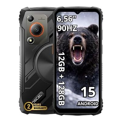 OSCAL Marine 1 Smartphone Rugged Pantalla 6,56″ FHD+ IPS 90Hz Android 15 12GB RAM + 128GB (2 TB) 5100mAh Batería Dual SIM + TF Card NFC IP68 & IP69K 2 años de garantía Negro OSCAL Marine 1 Smartphone Rugged Pantalla 6,56″ FHD+ IPS 90Hz Android 15 12GB RAM + 128GB (2 TB) 5100mAh Batería Dual SIM + TF Card NFC IP68 & IP69K 2 años de garantía Negro