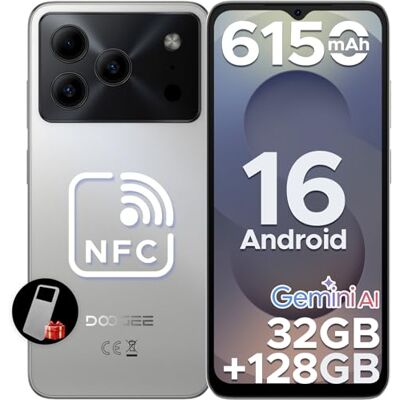 Doogee Note56 Pro Android 16 Telefono Movil, 6150mAh 32GB+128GB/2TB, 6,56" Móvil HD+90Hz, Gemini AI Octa Core Smartphone NFC, 13MP+8MP/Widevine L1/Face ID/Dual SIM/GMS/OTG/3,5mm Jack Doogee Note56 Pro Android 16 Telefono Movil, 6150mAh 32GB+128GB/2TB, 6,56" Móvil HD+90Hz, Gemini AI Octa Core Smartphone NFC, 13MP+8MP/Widevine L1/Face ID/Dual SIM/GMS/OTG/3,5mm Jack