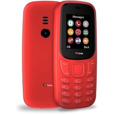TTfone TT170 Teléfono Móvil con Pantalla de 1.8 Pulgadas Desbloqueado y Funciones Sencillas (Rojo, con Cargador) TTfone TT170 Teléfono Móvil con Pantalla de 1.8 Pulgadas Desbloqueado y Funciones Sencillas (Rojo, con Cargador)