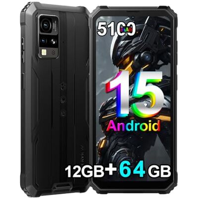 Blackview BV4800 SE Teléfono Móvil Resistente 2026, 12GB+64GB/2TB Android 15 Móvil Irrompible IP68, 16MP AI Camera, 6.56" HD+, 5100mAh, Dual 4G Telefono NFC, 5G WiFi,GPS,OTG,FM,Gemini AI 2.0, Negro Blackview BV4800 SE Teléfono Móvil Resistente 2026, 12GB+64GB/2TB Android 15 Móvil Irrompible IP68, 16MP AI Camera, 6.56" HD+, 5100mAh, Dual 4G Telefono NFC, 5G WiFi,GPS,OTG,FM,Gemini AI 2.0, Negro