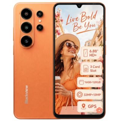 Blackview Wave 10C AI Smartphone, 6,88" HD+ Pantalla, 16GB+128GB(2TB Externa), 3 Asistentes Inteligentes IA, Cámara 32MP+13MP, Ranura para 3 Tarjetas, Android 16 Dual SIM, Teléfono Móvil GPS, Naranja Blackview Wave 10C AI Smartphone, 6,88" HD+ Pantalla, 16GB+128GB(2TB Externa), 3 Asistentes Inteligentes IA, Cámara 32MP+13MP, Ranura para 3 Tarjetas, Android 16 Dual SIM, Teléfono Móvil GPS, Naranja