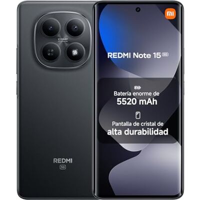 Xiaomi REDMI Note 15 5G Smartphone de 8+256GB, Pantalla AMOLED FHD+ de 6,77", Snapdragon 6 Gen 3, cámara de 108 MP, batería de 5520 mAh, Cargador no Incluido, Negro (Versión ES) Xiaomi REDMI Note 15 5G Smartphone de 8+256GB, Pantalla AMOLED FHD+ de 6,77", Snapdragon 6 Gen 3, cámara de 108 MP, batería de 5520 mAh, Cargador no Incluido, Negro (Versión ES)