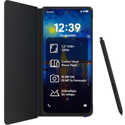 TCL NXTPAPER 60 Ultra 5G Smartphone Negro 7,2" FHD+ 120Hz NXTPAPER 4.0 12 GB + 512 GB Cámara Triple 50 MP OIS Batería 5000 mAh Incluye Funda Flip + T-Pen T-Pen Compatible TCL NXTPAPER 60 Ultra 5G Smartphone Negro 7,2" FHD+ 120Hz NXTPAPER 4.0 12 GB + 512 GB Cámara Triple 50 MP OIS Batería 5000 mAh Incluye Funda Flip + T-Pen T-Pen Compatible