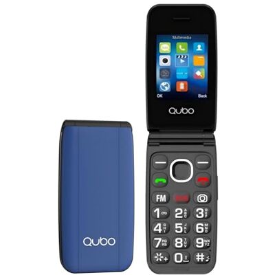 Qubo GSM Teléfono móvil para personas mayores, flip teléfonos móviles, teclas grandes, volumen alto, función SOS, 2,4 pulgadas, contactos con imágenes, llamada rápida, teléfono móvil anciano azul Qubo GSM Teléfono móvil para personas mayores, flip teléfonos móviles, teclas grandes, volumen alto, función SOS, 2,4 pulgadas, contactos con imágenes, llamada rápida, teléfono móvil anciano azul