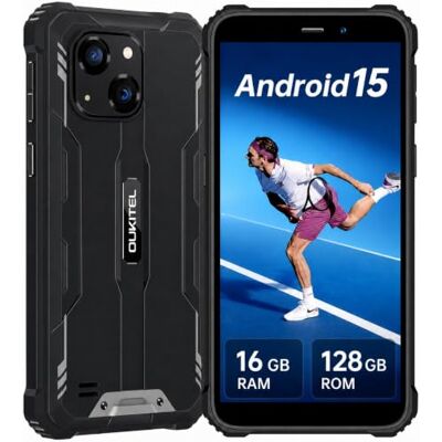 Oukitel WP32 Móvil Rugerizado Android 15, Teléfono Todoterreno con 16 GB RAM y 128 GB ROM, Batería 6300 mAh, Pantalla HD+ de 6 Pulgadas, Cámara 20 MP, NFC, 4G Dual SIM, GPS, OTG y Botón SOS, Negro Oukitel WP32 Móvil Rugerizado Android 15, Teléfono Todoterreno con 16 GB RAM y 128 GB ROM, Batería 6300 mAh, Pantalla HD+ de 6 Pulgadas, Cámara 20 MP, NFC, 4G Dual SIM, GPS, OTG y Botón SOS, Negro
