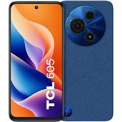 TCL 605 Smartphone 6.67" HD+, 128GB ROM, 4GB RAM (+8GB Expansión), Cámara 50MP, Batería 5200mAh, Android 15, Dual SIM, Azul TCL 605 Smartphone 6.67" HD+, 128GB ROM, 4GB RAM (+8GB Expansión), Cámara 50MP, Batería 5200mAh, Android 15, Dual SIM, Azul