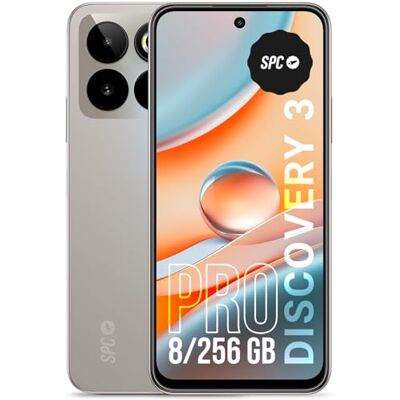 SPC Discovery 3 Pro Smartphone 6,7” IPS 120Hz 256GB Memoria Interna y 8GB RAM Triple cámara AI 50MP y Selfie 32MP NFC y eSIM Android 14 Batería 5000mAh con Carga rápida – Color Lunar Mist SPC Discovery 3 Pro Smartphone 6,7” IPS 120Hz 256GB Memoria Interna y 8GB RAM Triple cámara AI 50MP y Selfie 32MP NFC y eSIM Android 14 Batería 5000mAh con Carga rápida – Color Lunar Mist
