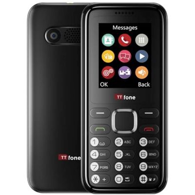 TTfone TT150 Celular Básico Libre con Bluetooth, Batería de Larga Duración, Dual SIM con Cámara y Juegos, Fácil de Usar, Robusto y Ligero (Negro, Cable USB) TTfone TT150 Celular Básico Libre con Bluetooth, Batería de Larga Duración, Dual SIM con Cámara y Juegos, Fácil de Usar, Robusto y Ligero (Negro, Cable USB)