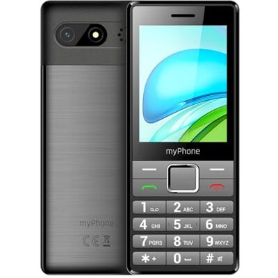 MP myPhone myPhone 7340 LTE Teléfono Móvil Básico 4G, Dumb Phone con Diseño Clásico de Aluminio, Pantalla IPS 2,8", Teclas Grandes, Dual SIM, USB-C, Botón SOS, Fácil de Usar para Mayores, Negro y Plateado MP myPhone myPhone 7340 LTE Teléfono Móvil Básico 4G, Dumb Phone con Diseño Clásico de Aluminio, Pantalla IPS 2,8", Teclas Grandes, Dual SIM, USB-C, Botón SOS, Fácil de Usar para Mayores, Negro y Plateado