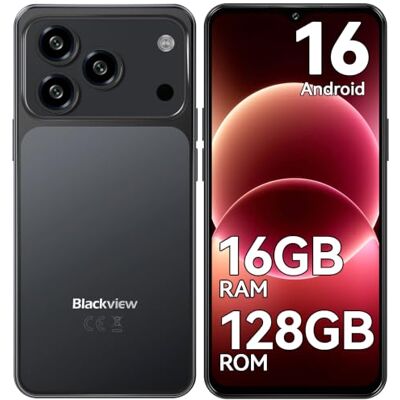Blackview Wave 7C Telefonos Moviles Libres Android 16, 16GB+128GB, Negro 6.56" Telefono Movil, Batería 5000mAh Smartphone, Cámara 32MP+13MP Móvil, 4G Dual SIM, 3 Slot, Face ID, IP54, 3.5mm Jack Blackview Wave 7C Telefonos Moviles Libres Android 16, 16GB+128GB, Negro 6.56" Telefono Movil, Batería 5000mAh Smartphone, Cámara 32MP+13MP Móvil, 4G Dual SIM, 3 Slot, Face ID, IP54, 3.5mm Jack