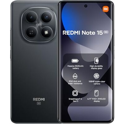 Xiaomi Redmi Note 15 5G 8+256 Black (No Power Adapter Included) Xiaomi Redmi Note 15 5G 8+256 Black (No Power Adapter Included)