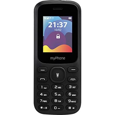 MP myPhone Fusion teléfono móvil Teclas Grandes Pantalla a Color de 1,77" Batería de 600 mAh Linterna Dual SIM Radio Bluetooth Teléfono móvil para Personas Mayores Teclas iluminadas Negro MP myPhone Fusion teléfono móvil Teclas Grandes Pantalla a Color de 1,77" Batería de 600 mAh Linterna Dual SIM Radio Bluetooth Teléfono móvil para Personas Mayores Teclas iluminadas Negro