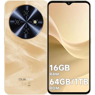 Oukitel C5 Telefonos Moviles Libres 2026, Batería 5150mAh Telefono Movil 16GB(4+12)+64GB/1TB Smartphone, Pantalla de 6.52" HD, Cámara 13MP+5MP Móvil Android 14, 4G Dual SIM/Face ID/GPS/OTG, Oro Oukitel C5 Telefonos Moviles Libres 2026, Batería 5150mAh Telefono Movil 16GB(4+12)+64GB/1TB Smartphone, Pantalla de 6.52" HD, Cámara 13MP+5MP Móvil Android 14, 4G Dual SIM/Face ID/GPS/OTG, Oro
