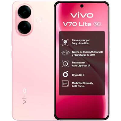 vivo V70 Lite 5G 6GB+128GB Dimensity 7400-Turbo Cámara 50MP 6500mAh IP65 Smartphone 6 GB + 6 GB de RAM extendida, pantalla AMOLED de 6,77" y 120 Hz, cámara de 50 MP, NFC vivo V70 Lite 5G 6GB+128GB Dimensity 7400-Turbo Cámara 50MP 6500mAh IP65 Smartphone 6 GB + 6 GB de RAM extendida, pantalla AMOLED de 6,77" y 120 Hz, cámara de 50 MP, NFC
