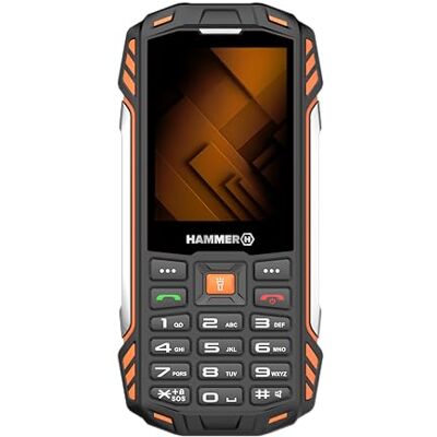 Hammer H Power Plus 2G Teléfono móvil para Exteriores sin Contrato, 32 GB, batería de 3200 mAh, Linterna, IP68, Radio FM, Conector de 3,5 mm, 2 MP, USB-C, Dual-SIM, Resistente al Polvo Hammer H Power Plus 2G Teléfono móvil para Exteriores sin Contrato, 32 GB, batería de 3200 mAh, Linterna, IP68, Radio FM, Conector de 3,5 mm, 2 MP, USB-C, Dual-SIM, Resistente al Polvo
