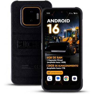 JCB Toughphone E50 Teléfono Rugerizado 5G Android 16 Smartphone Resistente al Agua y Golpes IP68/IP69K, 6GB RAM 128GB, Cámara 50MP, NFC, Batería 5000mAh, Carga Rápida e Inalámbrica, Dual SIM + eSIM JCB Toughphone E50 Teléfono Rugerizado 5G Android 16 Smartphone Resistente al Agua y Golpes IP68/IP69K, 6GB RAM 128GB, Cámara 50MP, NFC, Batería 5000mAh, Carga Rápida e Inalámbrica, Dual SIM + eSIM