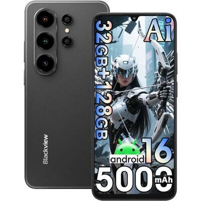 Blackview Wave 10 Android 16 Smartphone Libre con IA, 6.88" HD+120Hz, 32 GB+128 GB/2 TB TF Teléfono Móvil, 32MP AI Cámara, 500OmAh, Octa-Core, 4G Dual SIM/WiFi 5/ GPS/OTG/FM/Funda móvil, Negro Blackview Wave 10 Android 16 Smartphone Libre con IA, 6.88" HD+120Hz, 32 GB+128 GB/2 TB TF Teléfono Móvil, 32MP AI Cámara, 500OmAh, Octa-Core, 4G Dual SIM/WiFi 5/ GPS/OTG/FM/Funda móvil, Negro