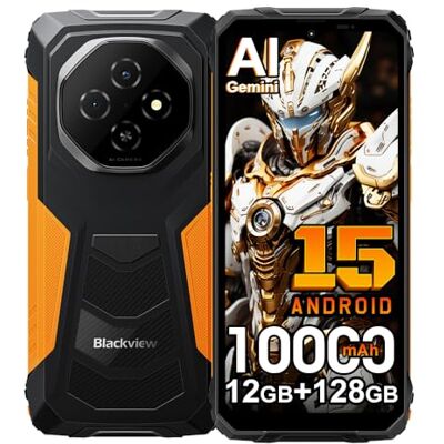 Blackview Fort 1 Android 15 Teléfono Móvil Resistente 2025, 12GB+128GB/2TB IP68 Móvil Irrompible, 10000mAh, 16MP AI Camera, 6.56" HD+, Dual SIM 4G Telefono NFC, 5G WiFi,GPS,OTG,FM, Gemini AI, Naranja Blackview Fort 1 Android 15 Teléfono Móvil Resistente 2025, 12GB+128GB/2TB IP68 Móvil Irrompible, 10000mAh, 16MP AI Camera, 6.56" HD+, Dual SIM 4G Telefono NFC, 5G WiFi,GPS,OTG,FM, Gemini AI, Naranja