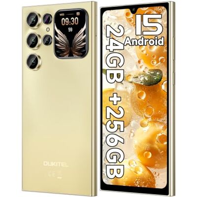 Oukitel C62 Pro Telefono Movil 6.88" HD+ 90Hz Pantalla, 24GB+256GB/1TB, Oro Telefonos Moviles Libres 5150mAh Batería, Smartphone Android 15, Secundaria 1.81", Cámara 13MP, Moviles 4G Dual SIM/GPS/NFC Oukitel C62 Pro Telefono Movil 6.88" HD+ 90Hz Pantalla, 24GB+256GB/1TB, Oro Telefonos Moviles Libres 5150mAh Batería, Smartphone Android 15, Secundaria 1.81", Cámara 13MP, Moviles 4G Dual SIM/GPS/NFC