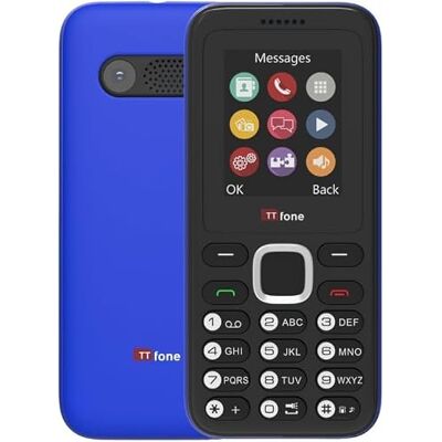TTfone TT150 Celular Básico Libre con Bluetooth, Batería de Larga Duración, Dual SIM con Cámara y Juegos, Fácil de Usar, Robusto y Ligero (Azul, con Cargador) TTfone TT150 Celular Básico Libre con Bluetooth, Batería de Larga Duración, Dual SIM con Cámara y Juegos, Fácil de Usar, Robusto y Ligero (Azul, con Cargador)
