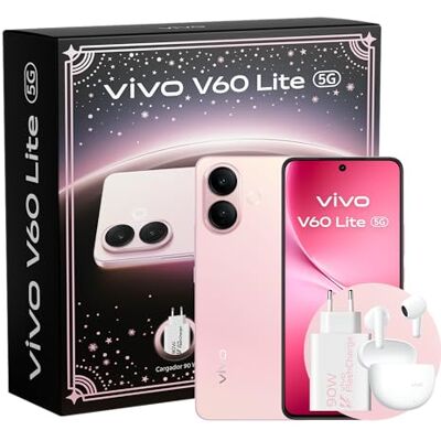 vivo V60 Lite Móvil 5G, 8+256GB ROM, Dimensity 7360-Turbo, Cámara 50MP, Vídeo 4K, Pantalla 6,7’’ 120 Hz AMOLED, Batería 6500 mAh, Carga rápida 90W, telefono móvil con IA, Pink vivo V60 Lite Móvil 5G, 8+256GB ROM, Dimensity 7360-Turbo, Cámara 50MP, Vídeo 4K, Pantalla 6,7’’ 120 Hz AMOLED, Batería 6500 mAh, Carga rápida 90W, telefono móvil con IA, Pink