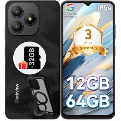Blackview Wave 9C Smartphone Android 15 con Funda de Teléfono, Moviles Baratos 12GB+64GB/2TB TF, Telefonos Moviles IP54 6,56", Telefono Octa-Core, Dual SIM, 13+8MP, Face ID, Fingerprint, OTG, GPS Blackview Wave 9C Smartphone Android 15 con Funda de Teléfono, Moviles Baratos 12GB+64GB/2TB TF, Telefonos Moviles IP54 6,56", Telefono Octa-Core, Dual SIM, 13+8MP, Face ID, Fingerprint, OTG, GPS