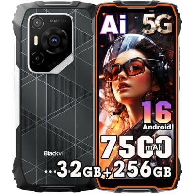 Blackview BL7000 Pro 5G Móvil Irrompible Android 16, 32GB+256GB/TF 2TB AI Teléfono Móvil, 6,78" FHD+120Hz, 7500mAh Móvil Indestructible, 50MP+32MP, Móvil Rugerizado IP68, OTG, NFC, GPS, FM, Naranja Blackview BL7000 Pro 5G Móvil Irrompible Android 16, 32GB+256GB/TF 2TB AI Teléfono Móvil, 6,78" FHD+120Hz, 7500mAh Móvil Indestructible, 50MP+32MP, Móvil Rugerizado IP68, OTG, NFC, GPS, FM, Naranja