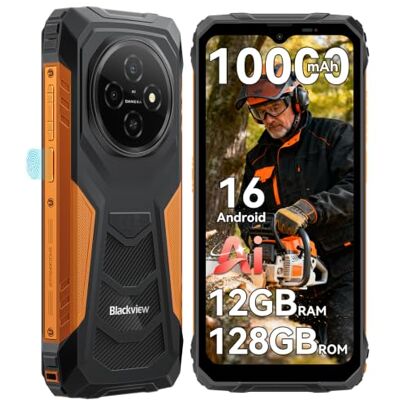 Blackview Movil Irrompible, Batería 10000mAh Movil Resistente 12GB RAM+128GB ROM/TF 2TB Mobile Rugged, 6.56" HD+ 90Hz Teléfono Movil, NFC/OTG/GPS/3 Ranuras/IP68&IP69K/390g/3Años Garantía Blackview Movil Irrompible, Batería 10000mAh Movil Resistente 12GB RAM+128GB ROM/TF 2TB Mobile Rugged, 6.56" HD+ 90Hz Teléfono Movil, NFC/OTG/GPS/3 Ranuras/IP68&IP69K/390g/3Años Garantía