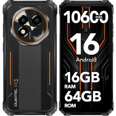 Oukitel OUKITLE G6 Android 16 Movil irrompible, Batería 10600mAh, 16GB RAM+64GB ROM Oukitel OUKITLE G6 Android 16 Movil irrompible, Batería 10600mAh, 16GB RAM+64GB ROM