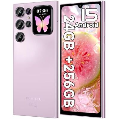 Oukitel C62 Pro Telefono Movil 6.88" Pantalla, 24GB+256GB/1TB, Morado Teléfono Móvil 5150mAh Batería, Smartphone Android 15, Secundaria 1.81", Cámara 13MP, 4G Dual SIM/GPS/NFC/Fingerprint/Face ID Oukitel C62 Pro Telefono Movil 6.88" Pantalla, 24GB+256GB/1TB, Morado Teléfono Móvil 5150mAh Batería, Smartphone Android 15, Secundaria 1.81", Cámara 13MP, 4G Dual SIM/GPS/NFC/Fingerprint/Face ID