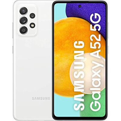 Samsung Galaxy A52 5G (128 GB) Blanco Teléfono Móvil con Pantalla de 6,5'', Smartphone Android de 6 GB de RAM, Memoria Interna Ampliable, Batería de 4500 mAh y Carga Super Rápida (Versión ES) Samsung Galaxy A52 5G (128 GB) Blanco Teléfono Móvil con Pantalla de 6,5'', Smartphone Android de 6 GB de RAM, Memoria Interna Ampliable, Batería de 4500 mAh y Carga Super Rápida (Versión ES)