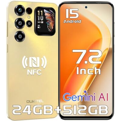 Oukitel C68 Plus Telefonos Moviles Libres 24GB+512GB/1TB, 7.2"HD+/1.81",Gol 1.81"Secundaria, Teléfono Móvil 6000mAh Batería, Smartphone Android 15, Cámara 64MP+8MP, 4G Dual SIM/NFC/Fingerprint/Face ID Oukitel C68 Plus Telefonos Moviles Libres 24GB+512GB/1TB, 7.2"HD+/1.81",Gol 1.81"Secundaria, Teléfono Móvil 6000mAh Batería, Smartphone Android 15, Cámara 64MP+8MP, 4G Dual SIM/NFC/Fingerprint/Face ID