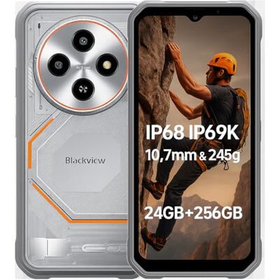 Blackview Fort 2 AI Smartphone Resistente Ligero, Editor de Fotos IA, 24GB+256GB, 10,7mm Ultradelgado, 16MP+13MP, 6,56'' HD+, Teléfono Irrompible Antigolpes IP68, Android 15 Dual SIM, GPS NFC Blanca Blackview Fort 2 AI Smartphone Resistente Ligero, Editor de Fotos IA, 24GB+256GB, 10,7mm Ultradelgado, 16MP+13MP, 6,56'' HD+, Teléfono Irrompible Antigolpes IP68, Android 15 Dual SIM, GPS NFC Blanca