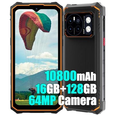HOTWAV Cyber 13 4G Teléfono Móvil Resistente 2025, 16GB+128GB+2TB, 10800mAh IP68 Smartphone Todoterreno, 64MP+16MP, 6.6" HD+ 90Hz, Android 14 Telefono Movil Antigolpes, GPS, NFC, OTG, FM, Naranja HOTWAV Cyber 13 4G Teléfono Móvil Resistente 2025, 16GB+128GB+2TB, 10800mAh IP68 Smartphone Todoterreno, 64MP+16MP, 6.6" HD+ 90Hz, Android 14 Telefono Movil Antigolpes, GPS, NFC, OTG, FM, Naranja