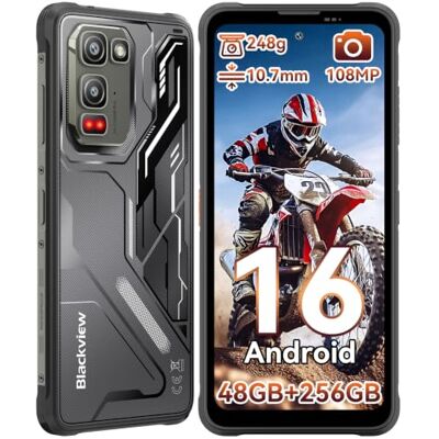 Blackview Fort 5 Android 16 Movil irrompible, 248g/10.7mm Ultra-Thin-Teléfono Movil, 6.78'' 120Hz, 108MP+50MP+13MP Visión Nocturna, 36GB+256GB/TF 2TB Mobile Rugged, Gemini AI/NFC/GPS/IP69K/700 Nits Blackview Fort 5 Android 16 Movil irrompible, 248g/10.7mm Ultra-Thin-Teléfono Movil, 6.78'' 120Hz, 108MP+50MP+13MP Visión Nocturna, 36GB+256GB/TF 2TB Mobile Rugged, Gemini AI/NFC/GPS/IP69K/700 Nits