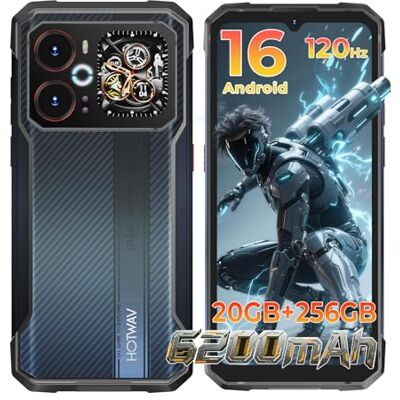 HOTWAV Cyber 18 Movil Irrompible Android 16, 20GB RAM+256GB ROM/2TB TF,6.75 FHD 120Hz Teléfono Móvil Resistente 6200mAh 30W, Cámara 64MP+20MP+16MP, GPS/NFC/OTG/Face ID/Dual-SIM/IP68&IP69K HOTWAV Cyber 18 Movil Irrompible Android 16, 20GB RAM+256GB ROM/2TB TF,6.75 FHD 120Hz Teléfono Móvil Resistente 6200mAh 30W, Cámara 64MP+20MP+16MP, GPS/NFC/OTG/Face ID/Dual-SIM/IP68&IP69K