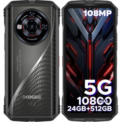 Doogee S118 Pro 5G Movil Irrompible MTK7050 24GB+512GB, 6.6''FHD+/120Hz Móvil Rugerizado, 4K/108MP+20MP Visión Nocturna, 10800mAh(33W), NFC/Huella&Face ID/Doble SIM 5G Movil Resistente Doogee S118 Pro 5G Movil Irrompible MTK7050 24GB+512GB, 6.6''FHD+/120Hz Móvil Rugerizado, 4K/108MP+20MP Visión Nocturna, 10800mAh(33W), NFC/Huella&Face ID/Doble SIM 5G Movil Resistente