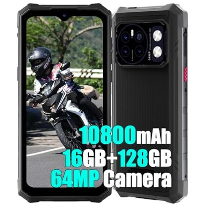 HOTWAV Cyber 13 4G Teléfono Móvil Resistente 2025, 16GB+128GB+2TB, 10800mAh IP68 Smartphone Todoterreno, 64MP+16MP, 6.6" HD+ 90Hz, Android 14 Telefono Movil Antigolpes, GPS, NFC, OTG, FM, Negro HOTWAV Cyber 13 4G Teléfono Móvil Resistente 2025, 16GB+128GB+2TB, 10800mAh IP68 Smartphone Todoterreno, 64MP+16MP, 6.6" HD+ 90Hz, Android 14 Telefono Movil Antigolpes, GPS, NFC, OTG, FM, Negro